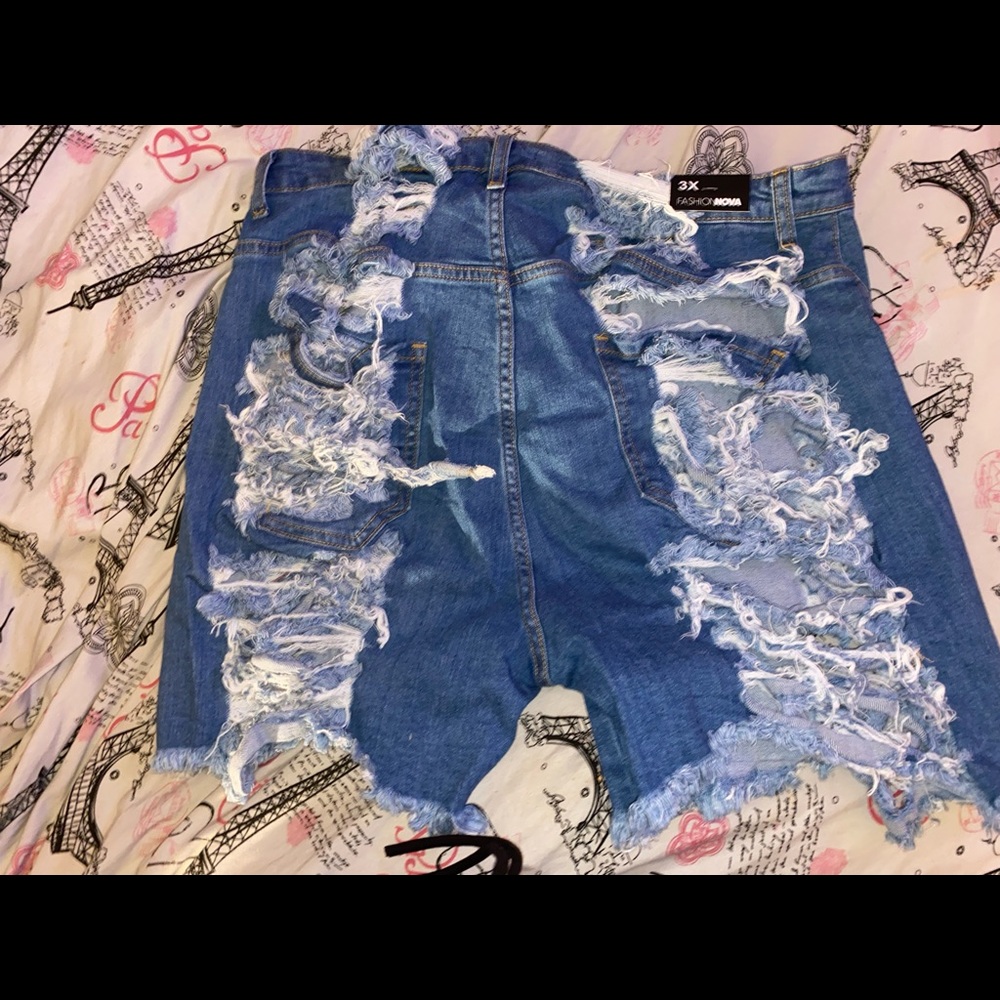 Fashion Nova ripped jean shorts, brand new